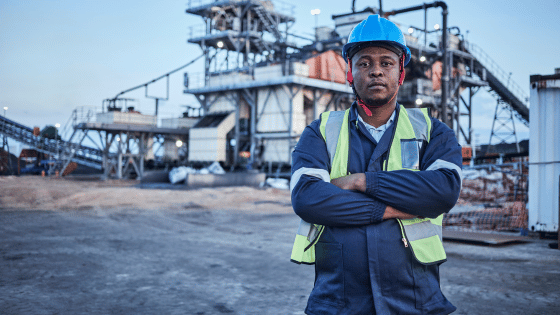 Worker at a mining site