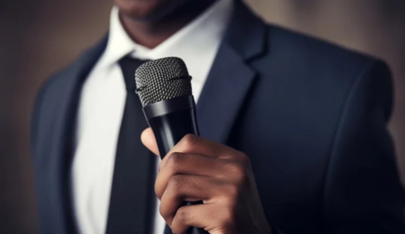 businessman singing